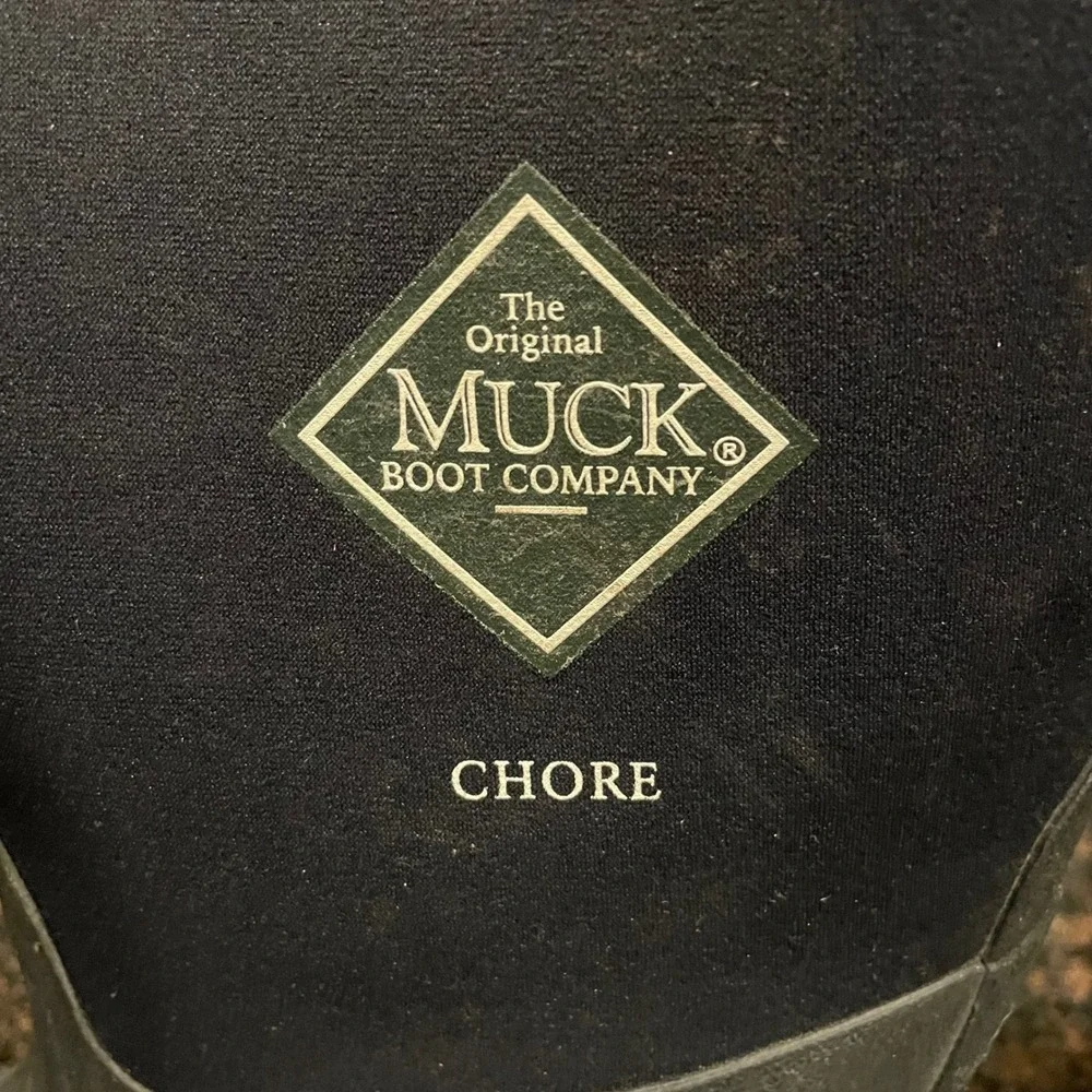 Muck Boot Company Chore Mens 10 Black Waterproof Rubber Neoprene Work Boots